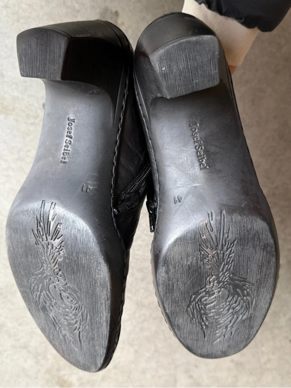Josef Seibel | Black | Studded Leather Ankle Booties | Women’s Size 41